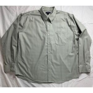 Lands End Men XL Button Down Shirt Long Sleeve Plaid houndstooth Business Casual